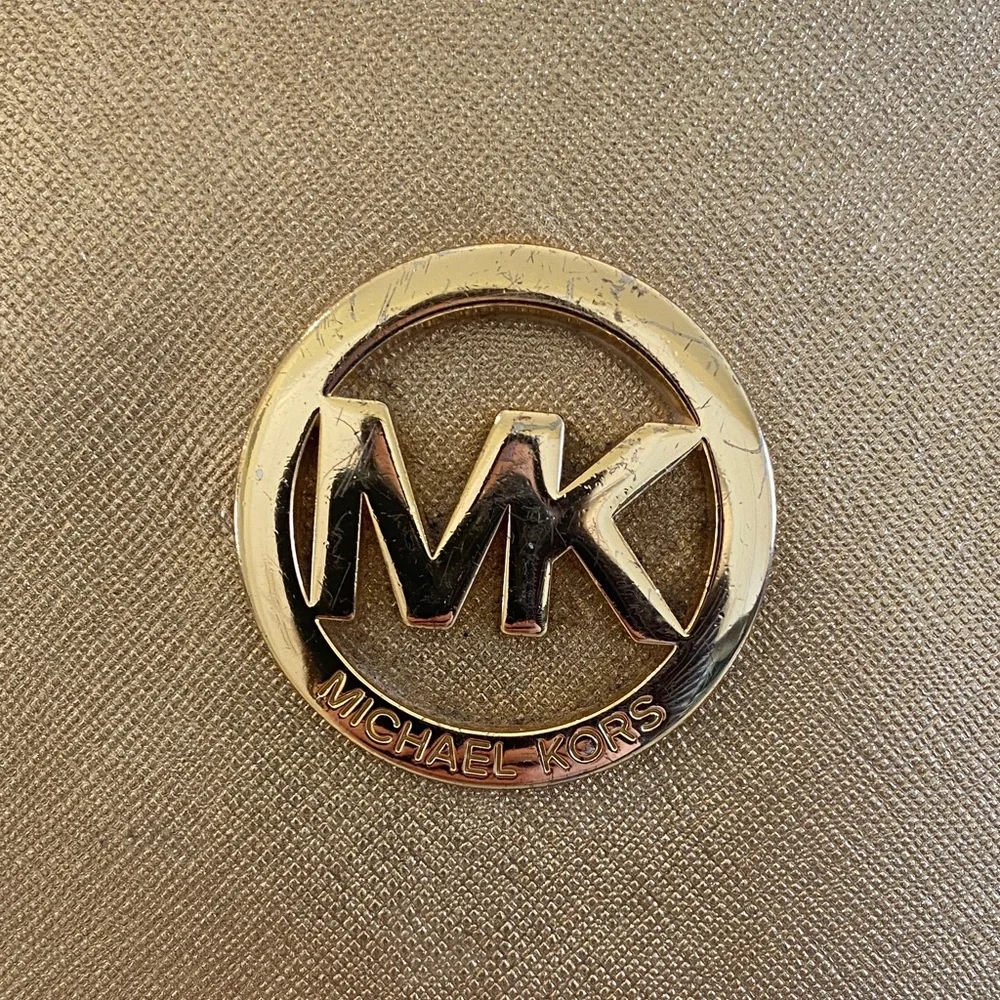 Michael Kors Metallic Gold Tote with Chain-Strap Accents - Picture 3 of 10